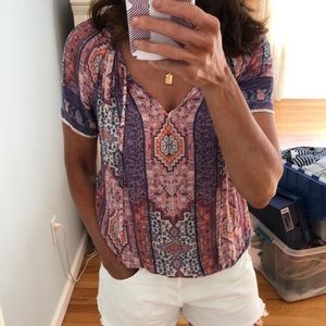 Short sleeve Boho blouse